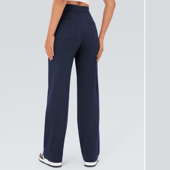 HALARA Pants - Halara High Waisted Button Multiple Pockets Straight Leg Casual Pants in Navy